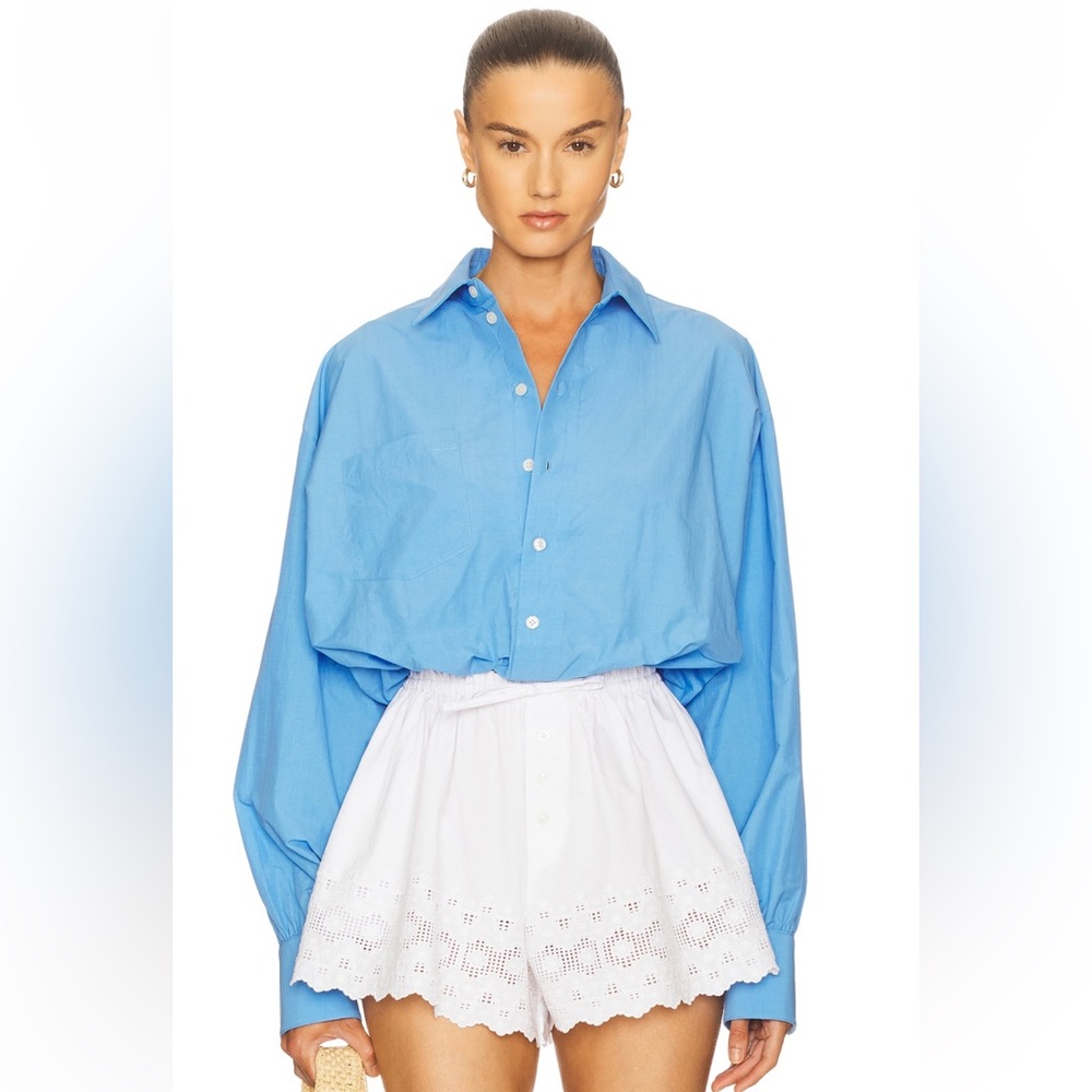 HELSA Bubble Shirt in Tech Poplin in Classic Blue